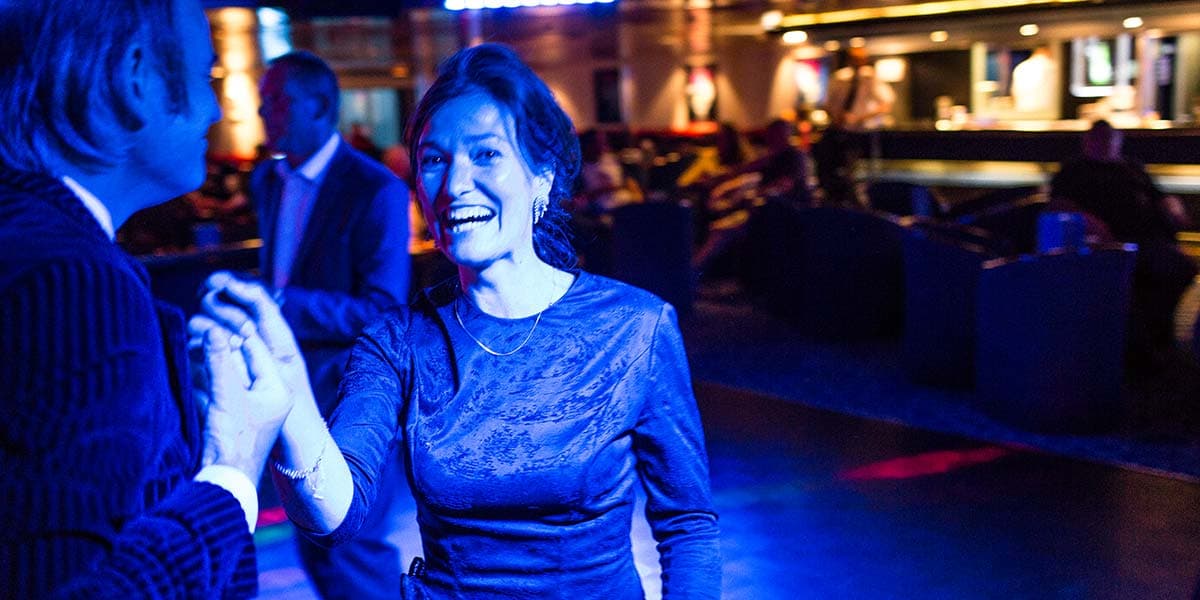 couple dancing in columbus club onboard