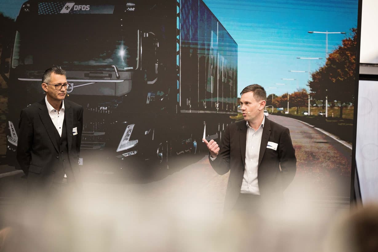Kasper and Allen on stage at UK e-truck launch event