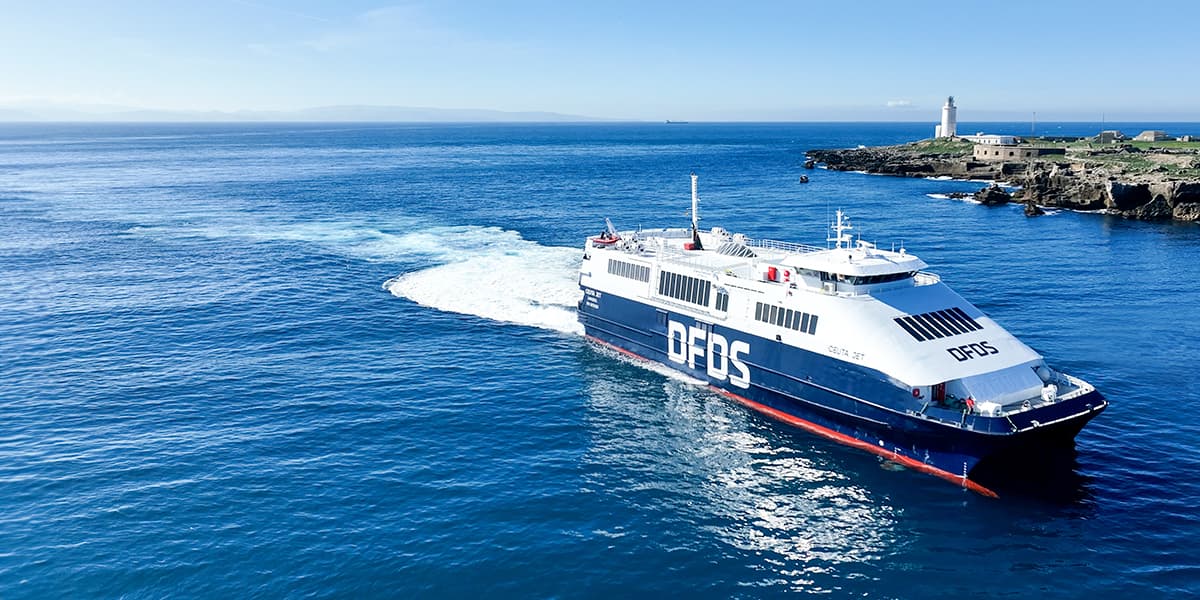 Ceuta Jet arriving to Port of Tarifa in Spain