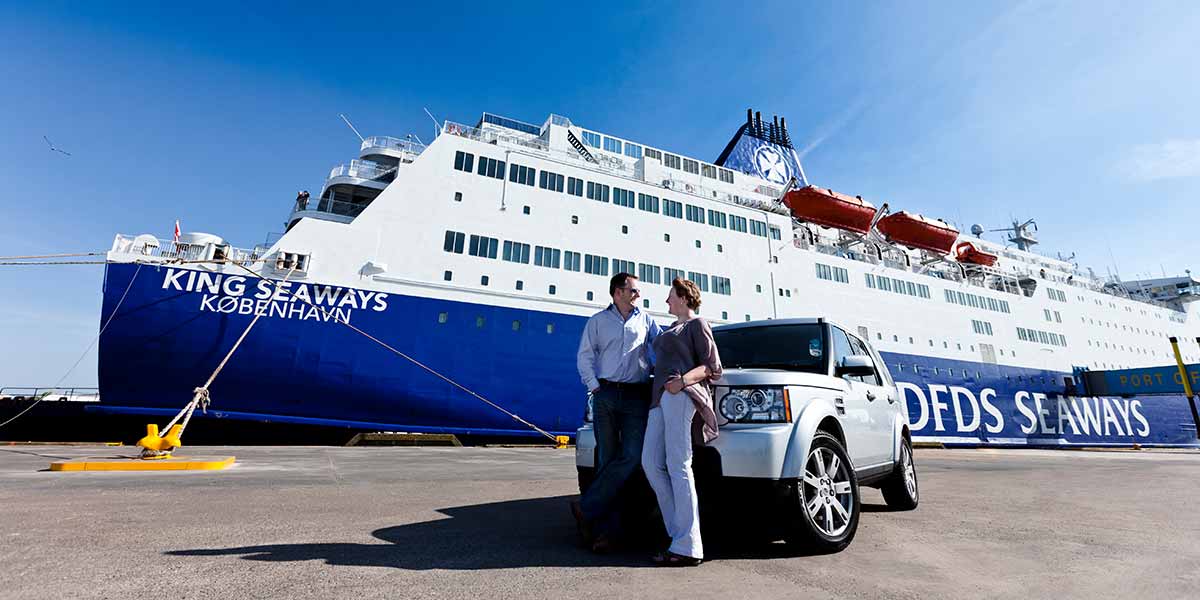 Couple travelling by car on DFDS ferry