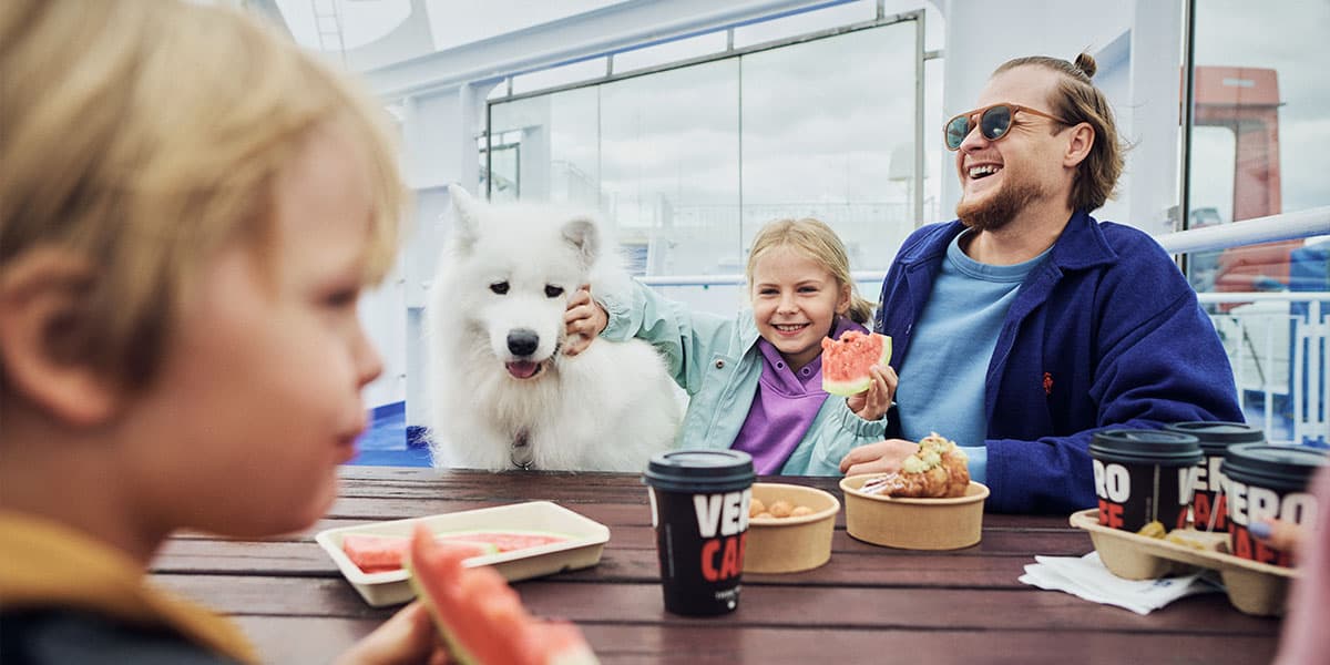 Family on the deck