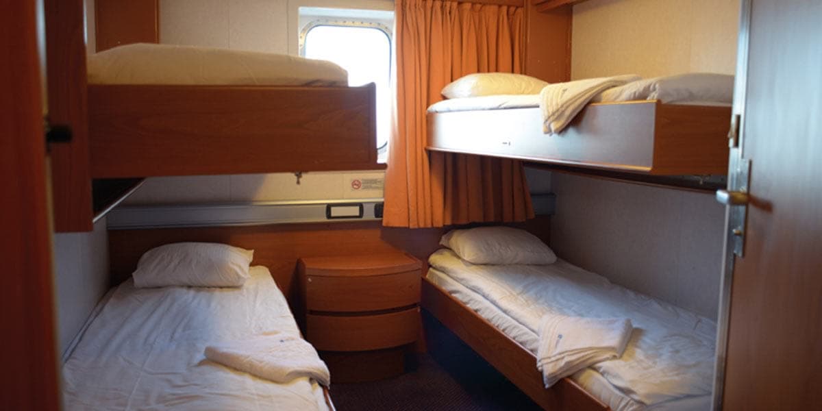 Standard sea view cabin onboard Klaipeda-Karlshamn