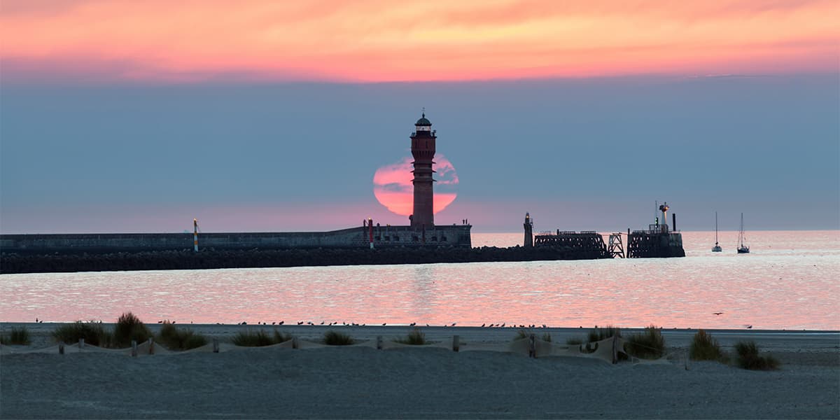Dunkirk coastline sunset