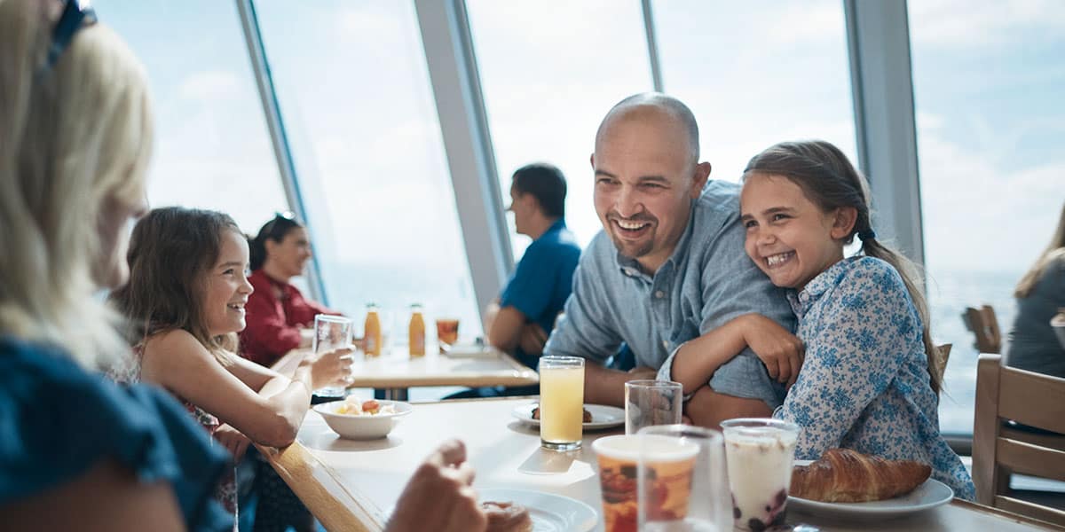 Family in a restaurant