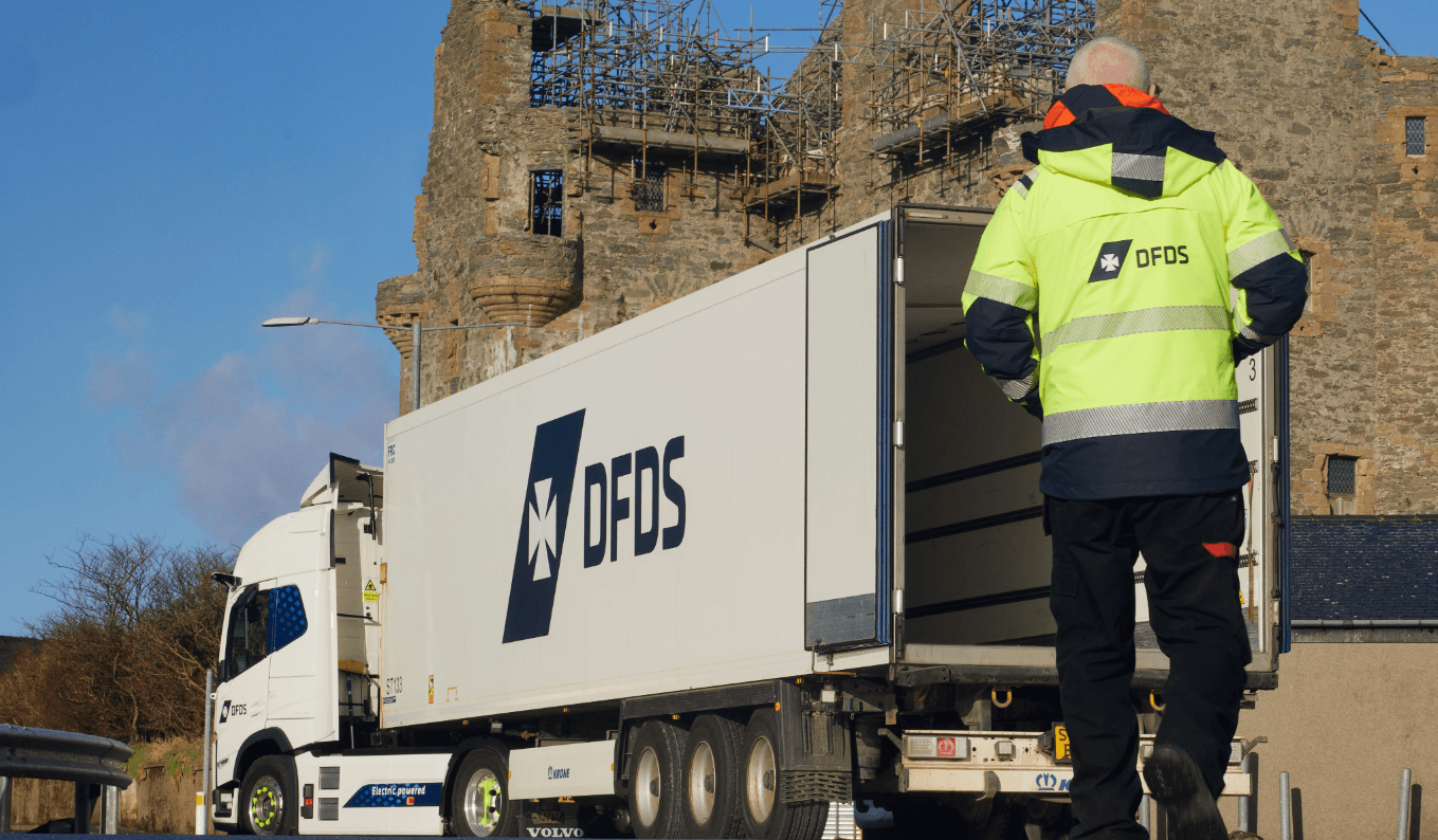 DFDS refrigerated truck and driver