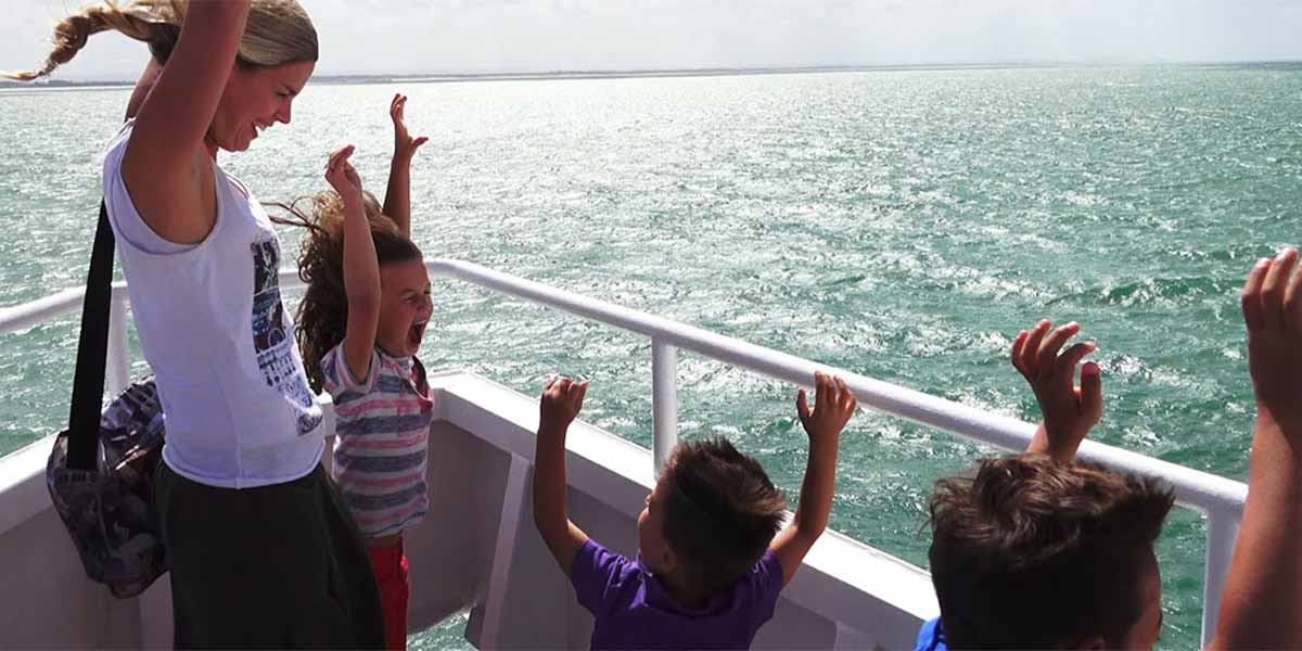 Family onboard Newcastle-Amsterdam