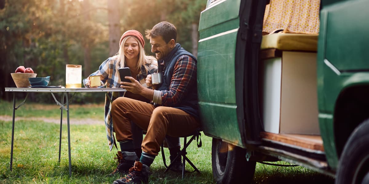 Camping in Europe - couple