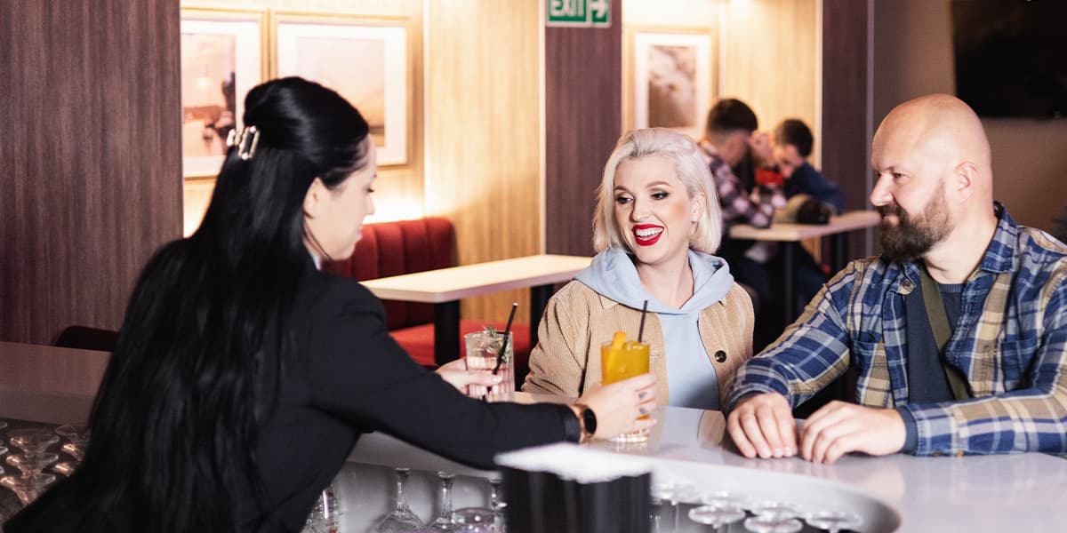 Couple in a bar on Baltic Route