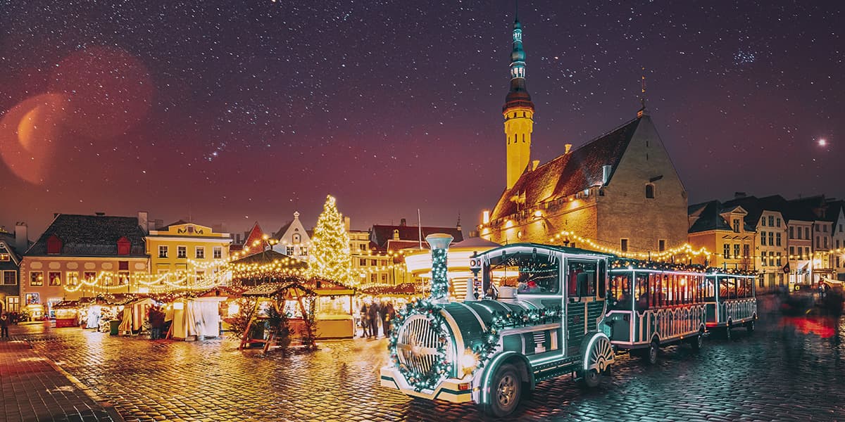 Tallinn city centre during Christmas